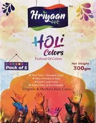 Hriyaan Holi Colours - Pack of 5 - 300 grams(60 gms *5)